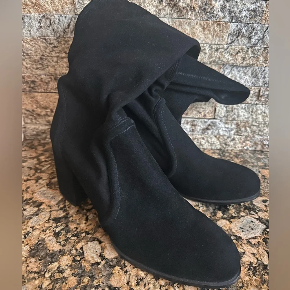 Stuart Weitzman over the knee black suede boots
